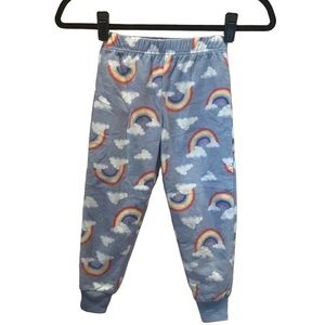 New Rainbow CuddlDuds XS 4/5 Rainbow Fleece Joggers Pants NWT